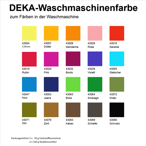 Deka Waschmaschinenfarbe geranie