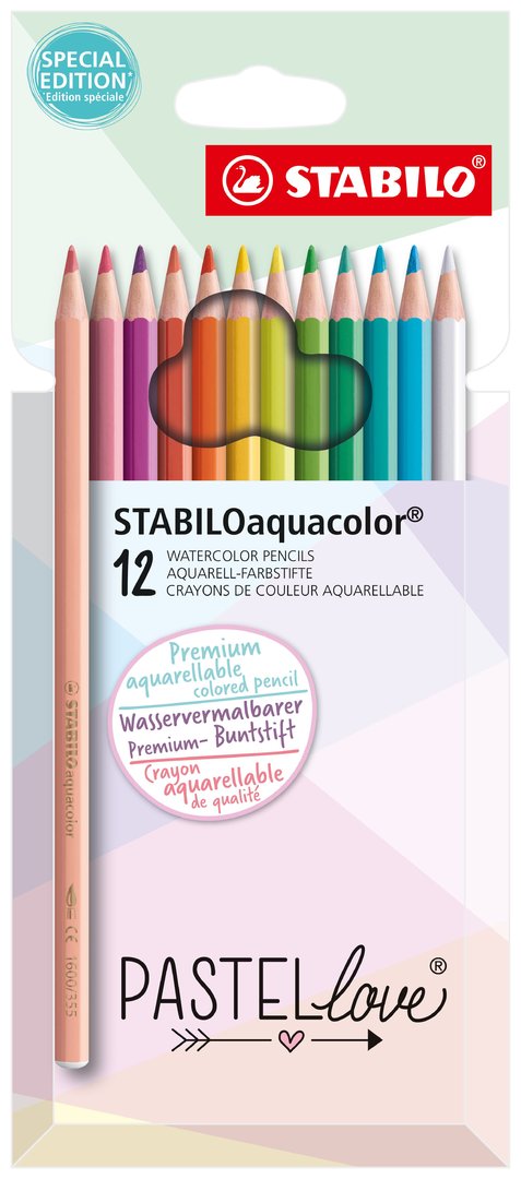 Stabilo Aquarellfarbstifte Pastell 12 Stifte